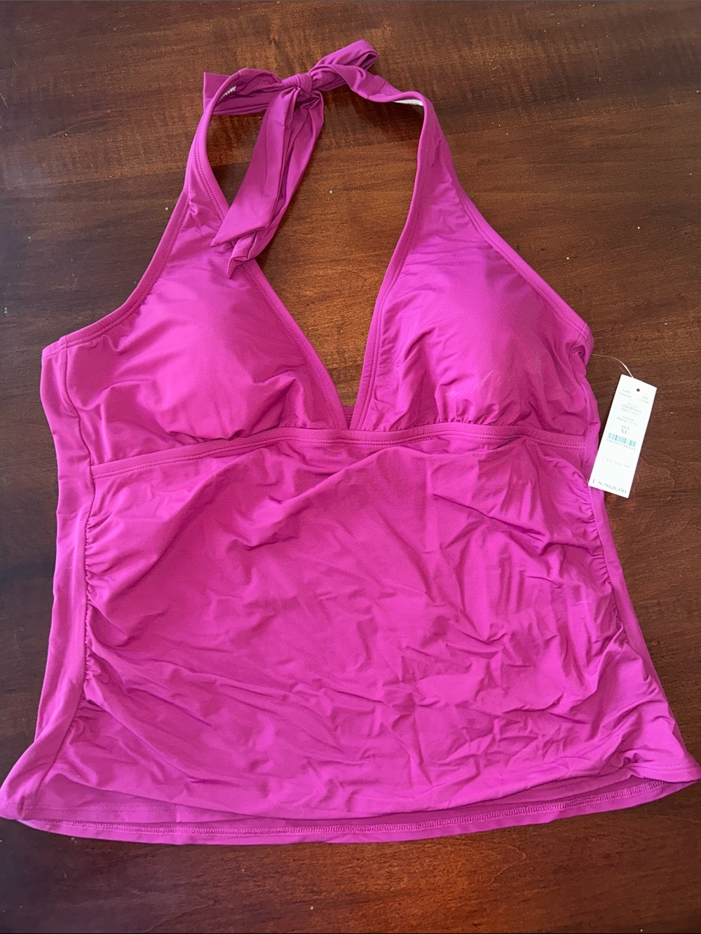 White House Black Market Magenta Halter Tankini Top